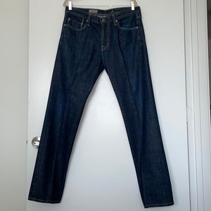 Adriano Goldschmied. Size-33•34 Color-dark blue wash. Straight leg.